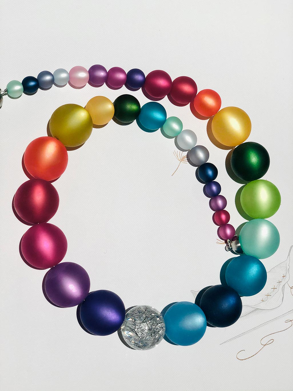 Rainbow Polaris Bead Necklace